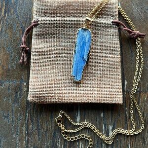 Genuine Gold Plated Kyanite Necklace Kyanite Pendant Minimalist Necklace